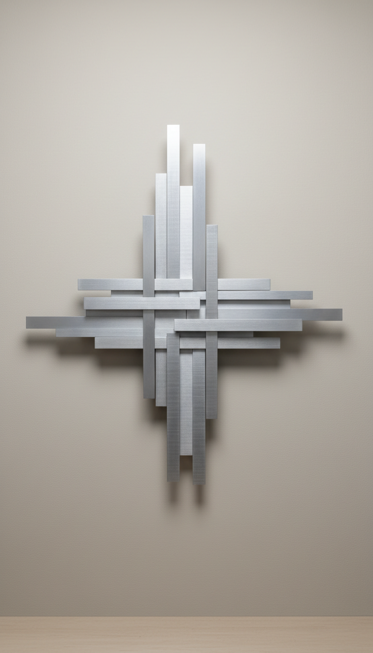 Brushed Metal Linear Wall Art