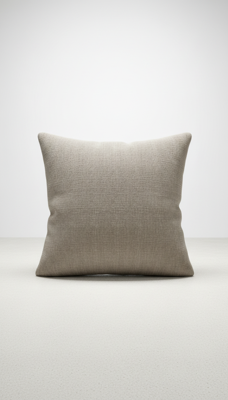 Soft Taupe Textile Throw Pillow