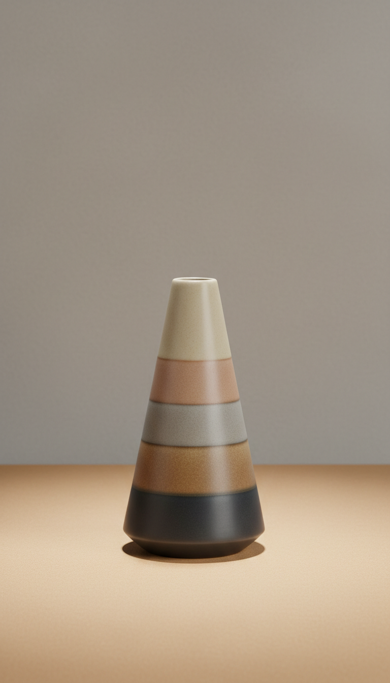 Ceramic Tapered Vase With Matte Glaze