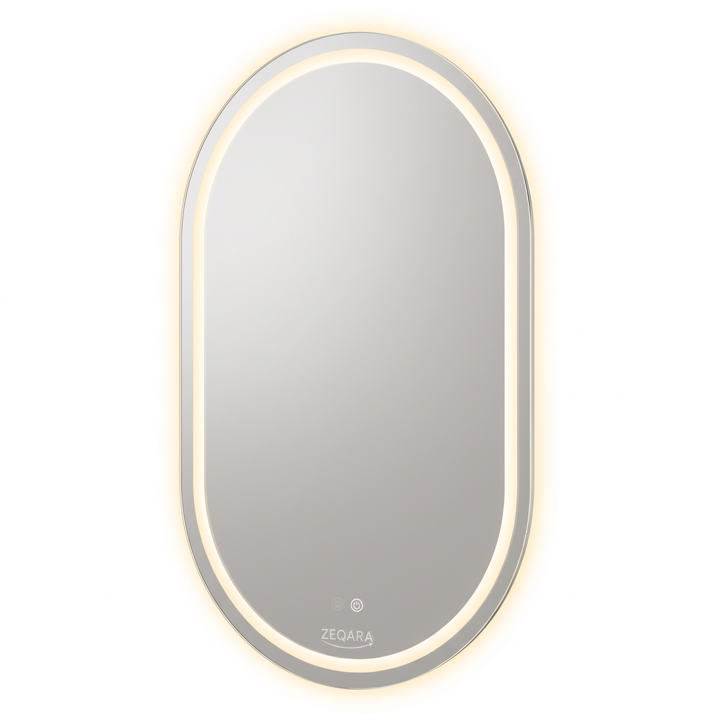 ZEQARA Oval Backlit Anti-Fog LED Mirror, 32" x 20" – studio