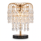 ZEQARA Crystal Waterfall Table Lamp with Marble Base – studio