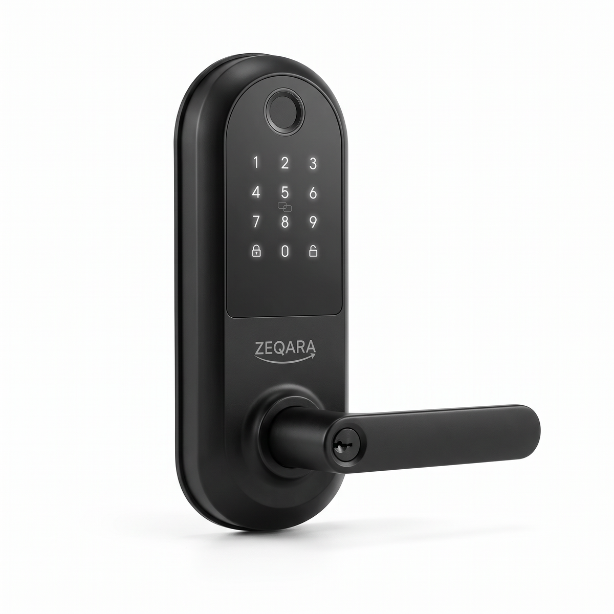 ZEQARA Fingerprint Smart Lock Set with Handle, Matte Black – studio