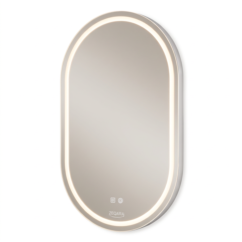 ZEQARA Oval Backlit Anti-Fog LED Mirror, 32" x 20" – studio
