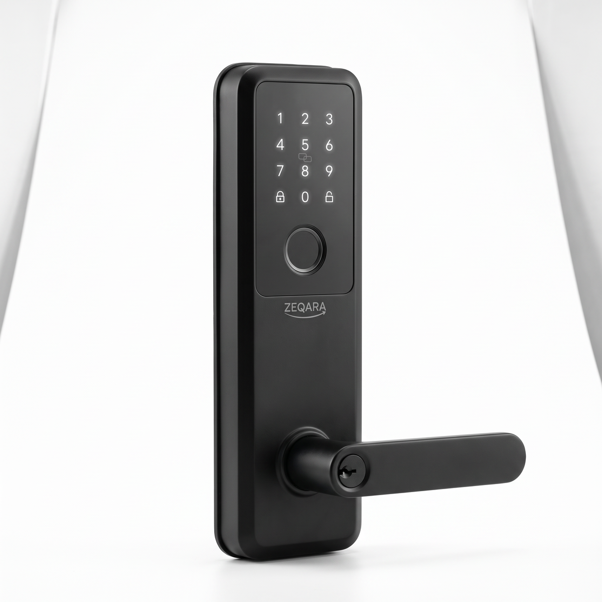ZEQARA Fingerprint Smart Lock Set with Handle, Matte Black – studio